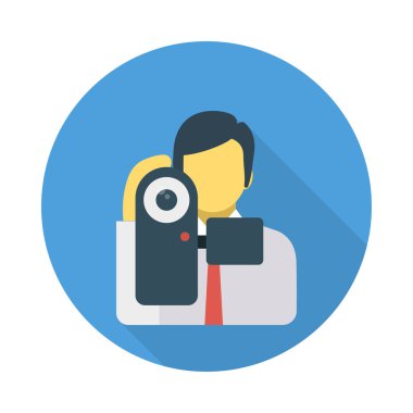 video kaydı gazeteci vektör çizim 