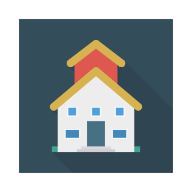 Renk bina düz vektör simgesi 