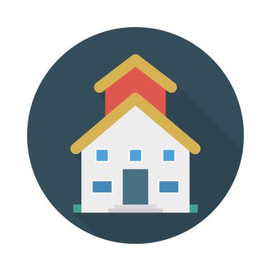 Renk bina düz vektör simgesi 