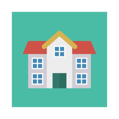 Renk bina düz vektör simgesi 