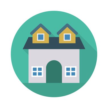 Renk bina düz vektör simgesi 