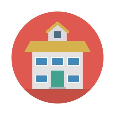 Renk bina düz vektör simgesi 