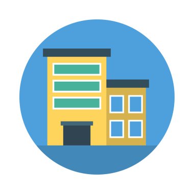 Renk bina düz vektör simgesi 