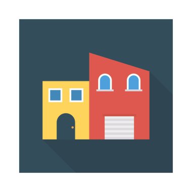 Renk bina düz vektör simgesi 