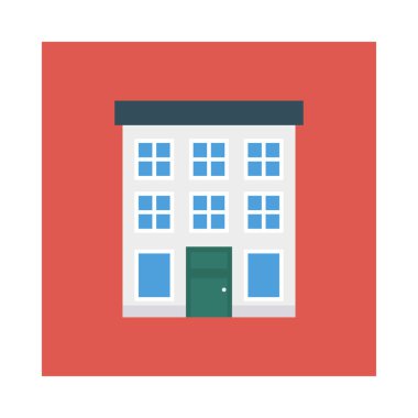 Renk bina düz vektör simgesi 