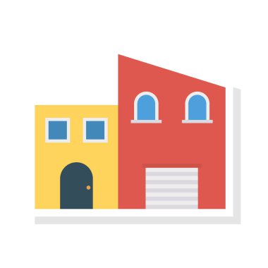 Renk bina düz vektör simgesi 