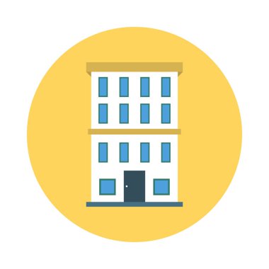 Renk bina düz vektör simgesi 