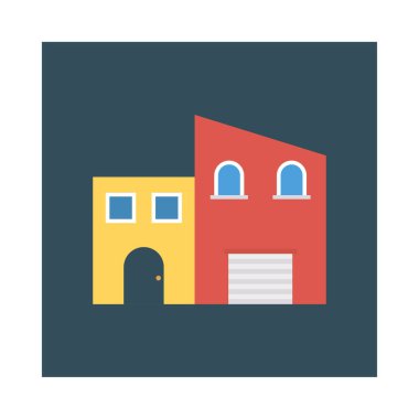 Renk bina düz vektör simgesi 