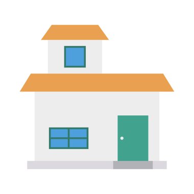 Renk bina düz vektör simgesi 