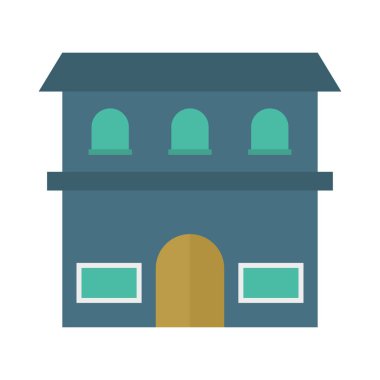 Renk bina düz vektör simgesi 