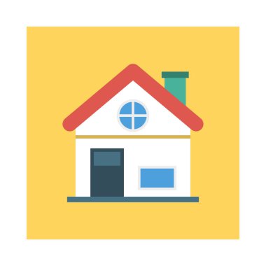 Renk bina düz vektör simgesi 