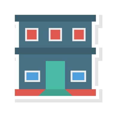 Renk bina düz vektör simgesi 