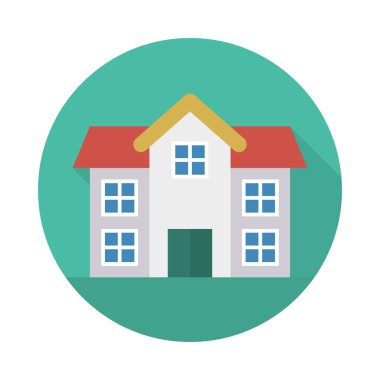 Renk bina düz vektör simgesi 