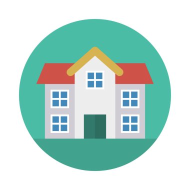 Renk bina düz vektör simgesi 