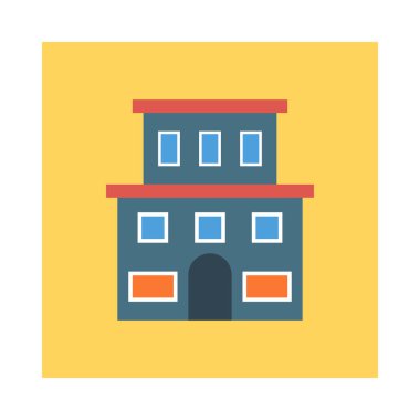 Renk bina düz vektör simgesi 