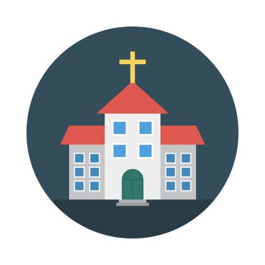 Renk bina düz vektör simgesi 