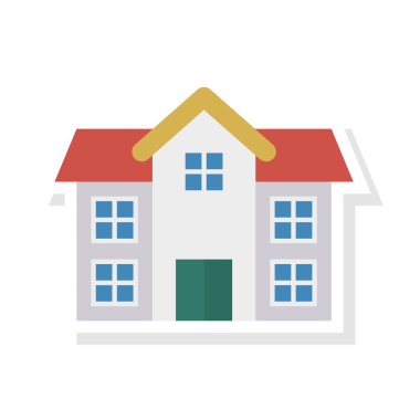 Renk bina düz vektör simgesi 