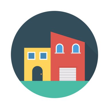 Renk bina düz vektör simgesi 