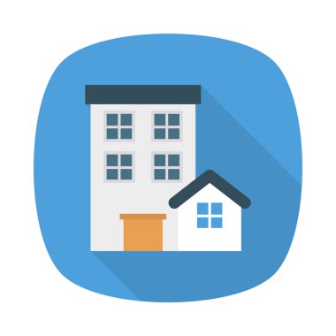 Renk bina düz vektör simgesi 