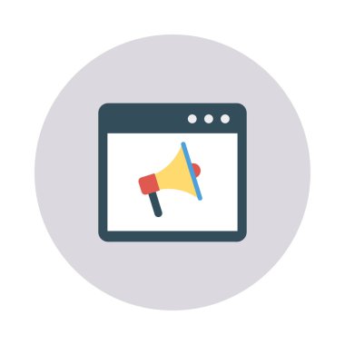 megafon reklam tarayıcı vektör çizim 