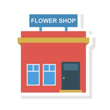 Renk bina düz vektör simgesi 