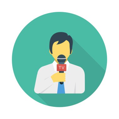 gazeteci röportaj basın vektör çizim 