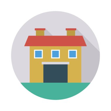 Renk bina düz vektör simgesi 