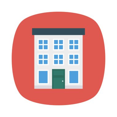 Renk bina düz vektör simgesi 