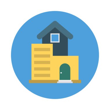 Renk bina düz vektör simgesi 