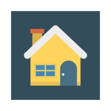 Renk bina düz vektör simgesi 