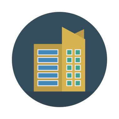 Renk bina düz vektör simgesi 