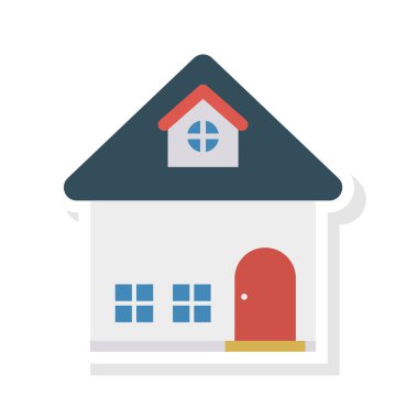 Renk bina düz vektör simgesi 