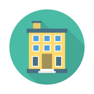 Renk bina düz vektör simgesi 