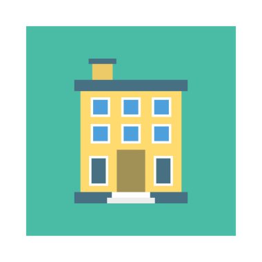 Renk bina düz vektör simgesi 