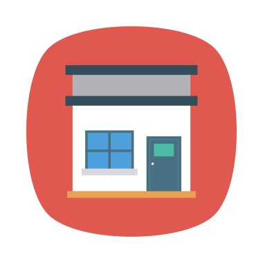 Renk bina düz vektör simgesi 