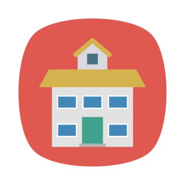 Renk bina düz vektör simgesi 