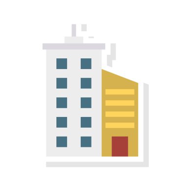 Renk bina düz vektör simgesi 