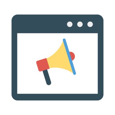 megafon reklam tarayıcı vektör çizim 