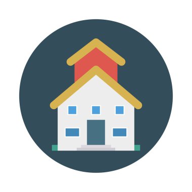 Renk bina düz vektör simgesi 