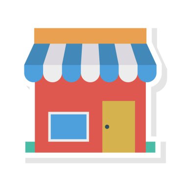 Renk bina düz vektör simgesi 