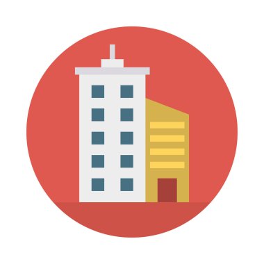 Renk bina düz vektör simgesi 