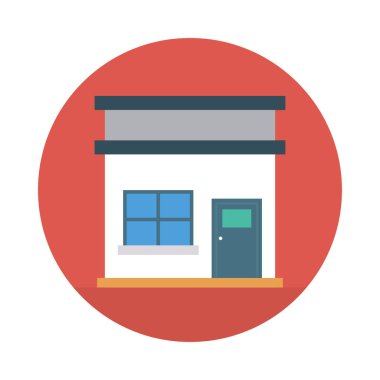 Renk bina düz vektör simgesi 