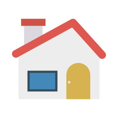 Renk bina düz vektör simgesi 