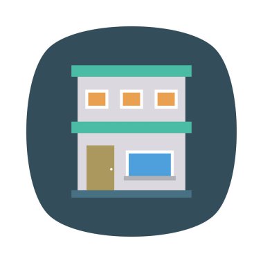 Renk bina düz vektör simgesi 