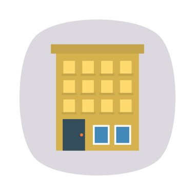 Renk bina düz vektör simgesi 