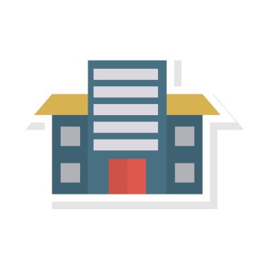 Renk bina düz vektör simgesi 