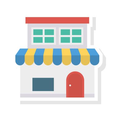 Renk bina düz vektör simgesi 