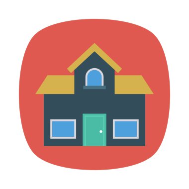 Renk bina düz vektör simgesi 