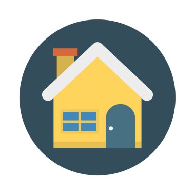 Renk bina düz vektör simgesi 