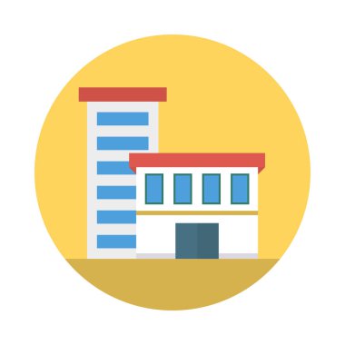 Renk bina düz vektör simgesi 